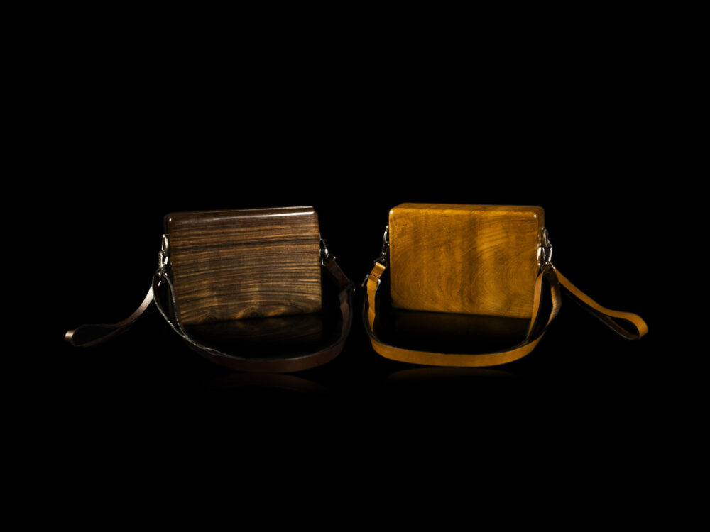 recycled wood handbags
