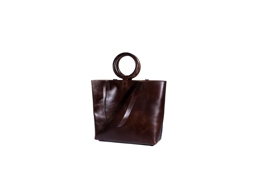 Mini Léa Chestnut - Small fourre tout with clutch